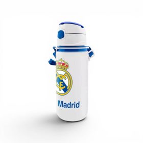   Real Madrid Emblem alumínium szívószálas kulacs akasztóval 600 ml