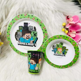   Minecraft Pixelcraft étkészlet, micro műanyag szett, pohárral 260 ml