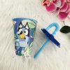 Bluey szívószálas műanyag pohár 430ml