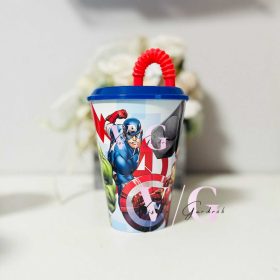   Bosszúállók Rolling Thunder szívószálas pohár, műanyag 430 ml