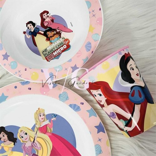 Disney Hercegnők True étkészlet, micro műanyag szett bögrével 350 ml