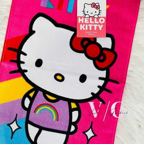 Hello Kitty Rainbow kéztörlő, arctörlő, törölköző 30x50 cm
