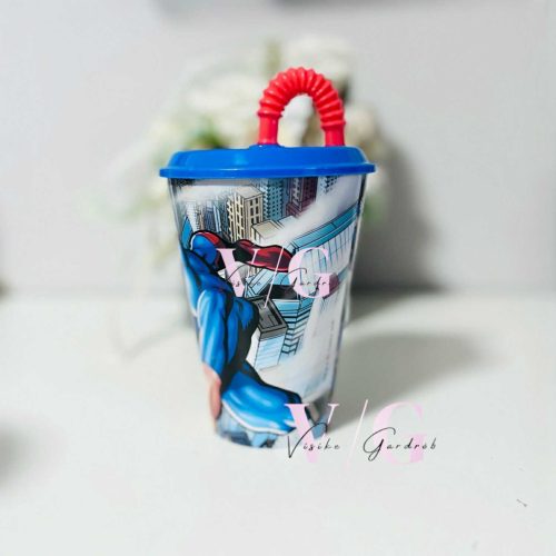 Superman Savior szívószálas pohár, műanyag 430 ml